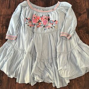 Free people blue pink floral shift dress